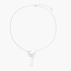 Sterling silver butterfly pendant with textured wing detail on adjustable Y-chain with ball drop ends