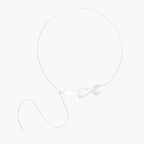 Minimalist sterling silver necklace with three brushed leaf-shaped pendants on delicate chain against white background