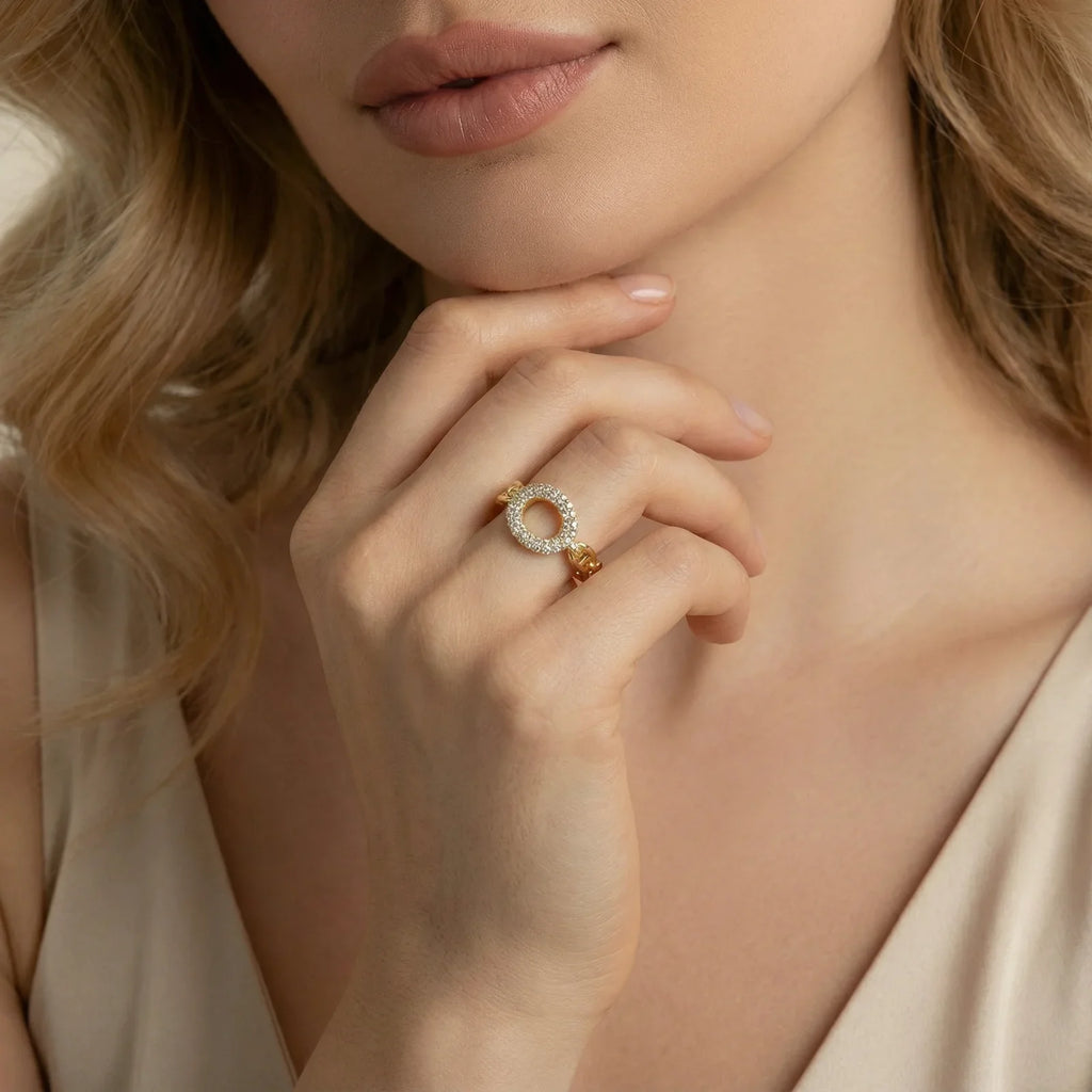 LINK & PAVÉ STATEMENT RING