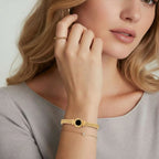 BLACK PEARL MEDALLION BRACELET