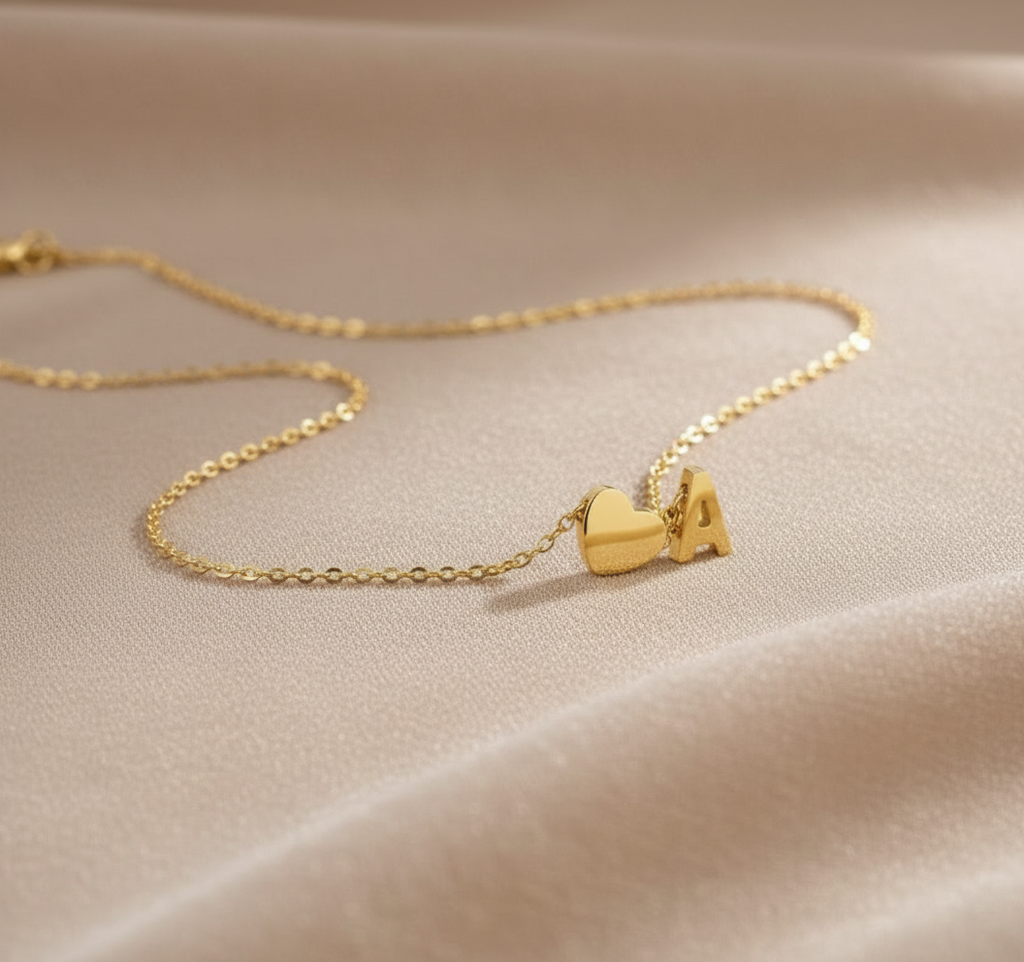 Initial Heart Pendant Necklace