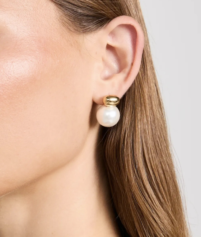 Gold & Diamond Inspired Dual Hoop Earrings