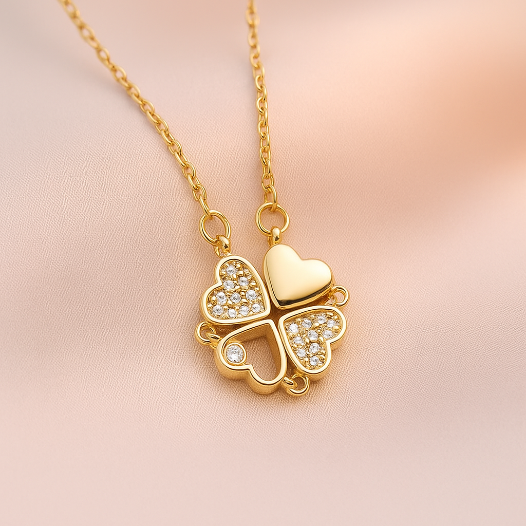 Lucky Heart Clover Necklace