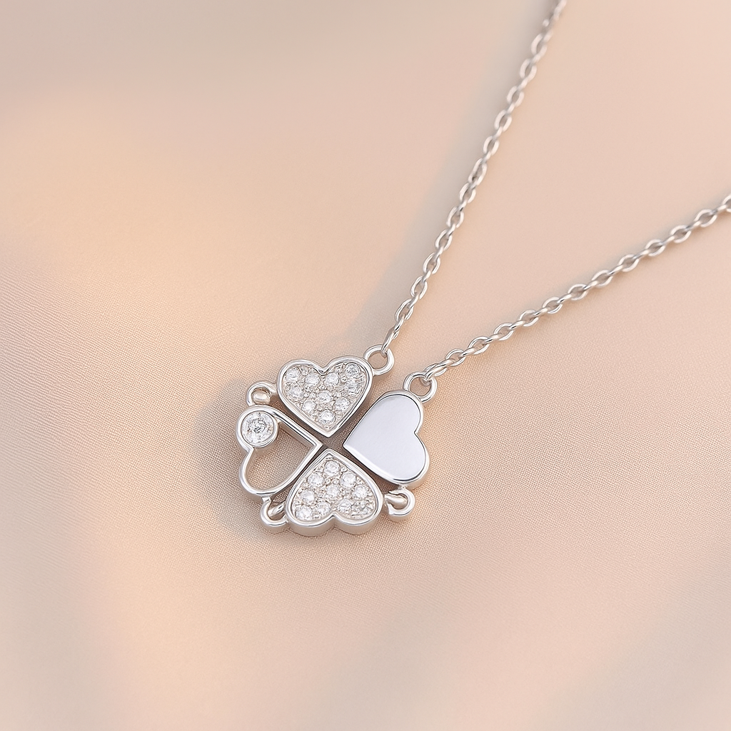 Lucky Heart Clover Necklace