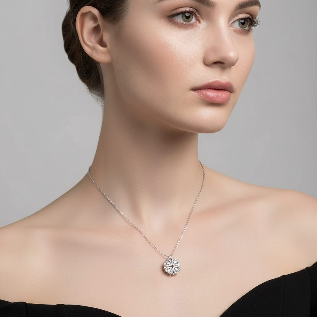 LUCKY HEART CLOVER NECKLACE