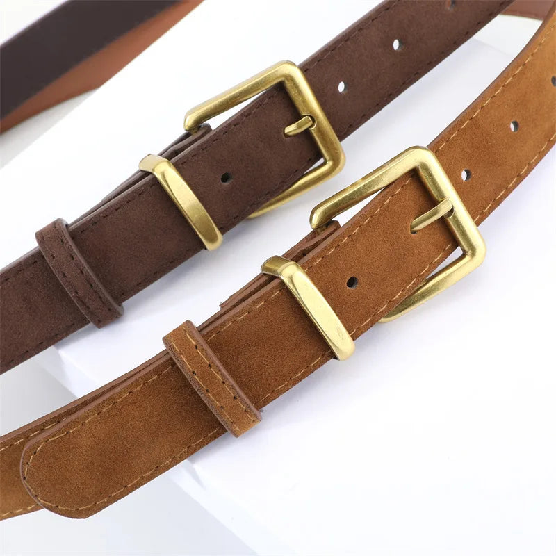 Genuine Suede Leather Women’s Belt