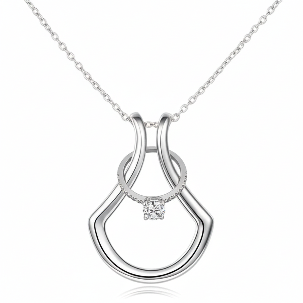 18K Gold Plated Ring Keeper Pendant Necklace - Vesta