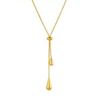 Sculpted Water Drop Pendant Necklace