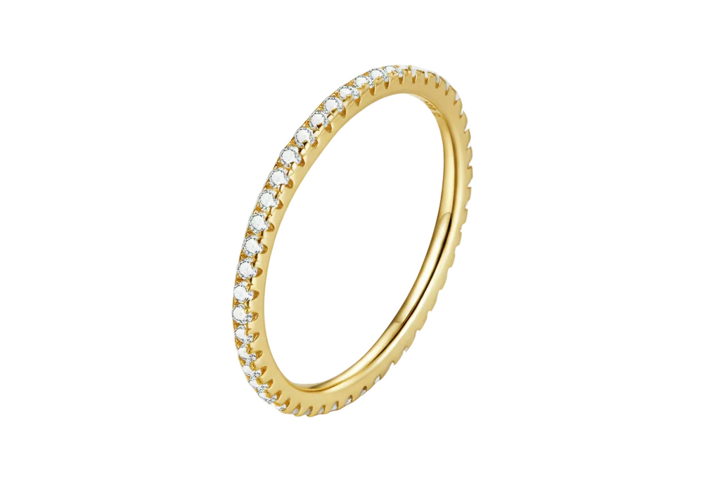 ETERNA SLIM ETERNITY RING | 925 STERLING SILVER GOLD FINISH