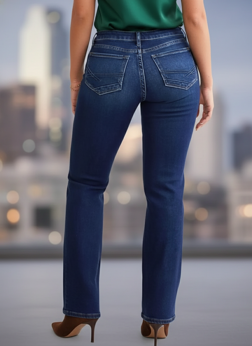 Indigo Slim Fit Low Waist Bootcut Denim Jeans