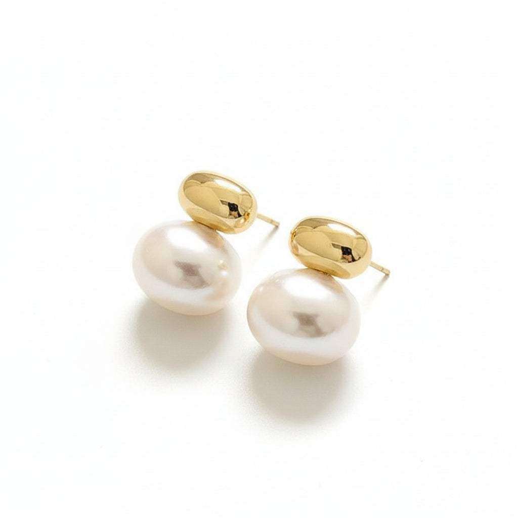 Gold & Diamond Inspired Dual Hoop Earrings