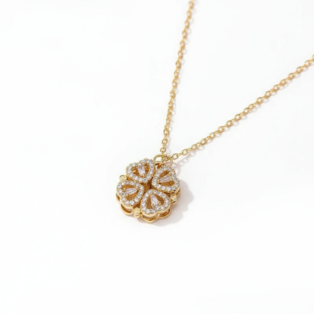 Lucky Heart Clover Necklace