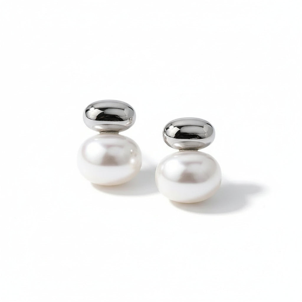 Gold & Diamond Inspired Dual Hoop Earrings