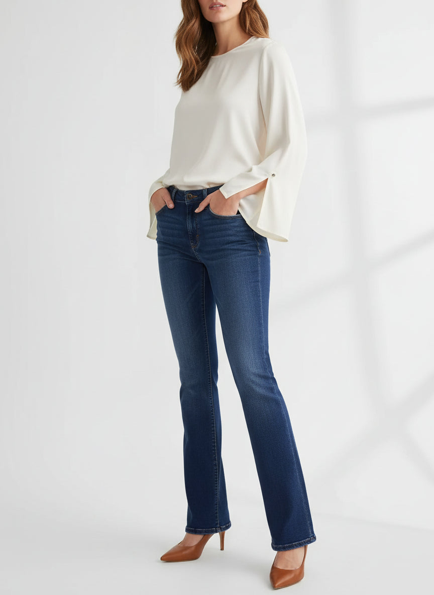 Indigo Slim Fit Low Waist Bootcut Denim Jeans