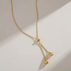 Sculpted Water Drop Pendant Necklace