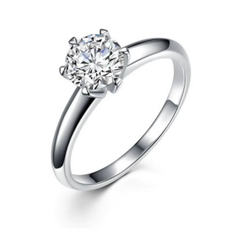 Adjustable Silver Plated 925 Crystal Ring 