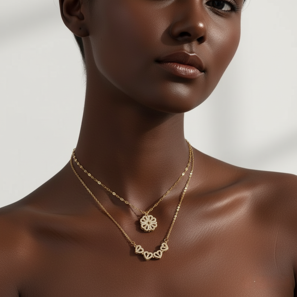 Lucky Heart Clover Necklace