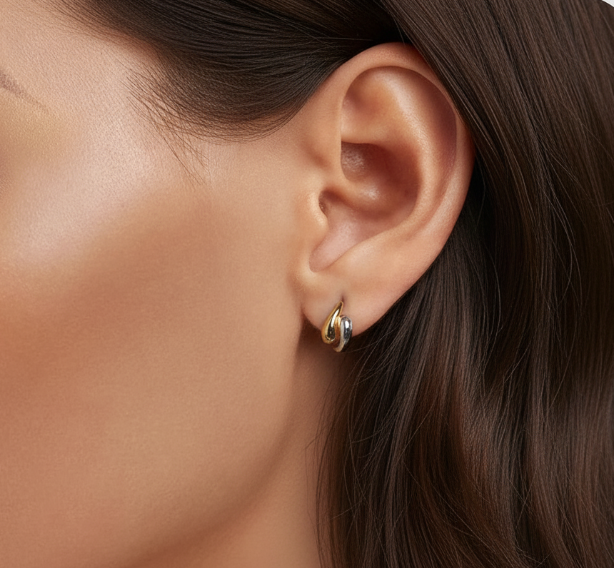 Aurora Teardrop Hoop Earrings | Gold & Silver Sterling