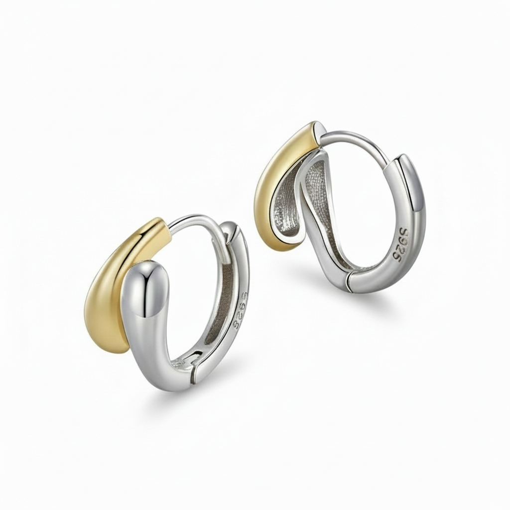 Aurora Teardrop Hoop Earrings | Gold & Silver Sterling
