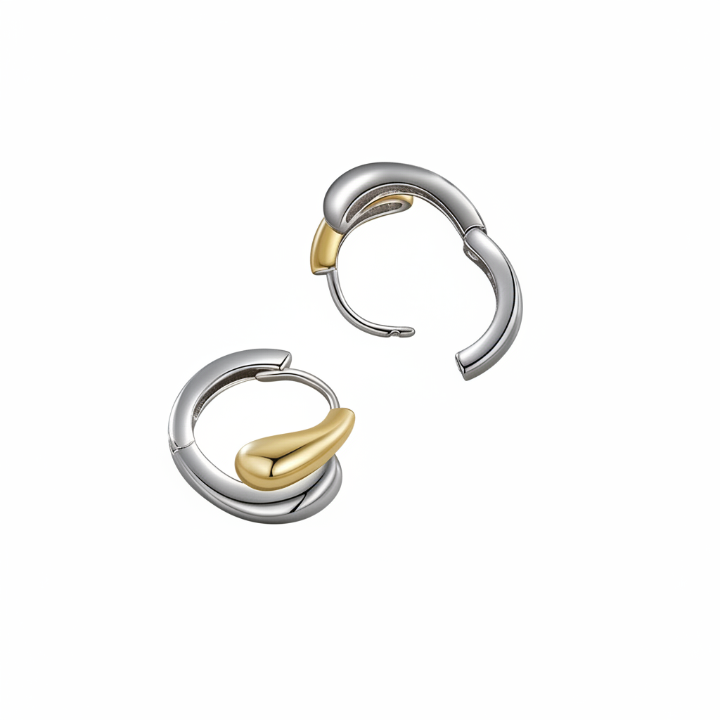Aurora Teardrop Hoop Earrings | Gold & Silver Sterling