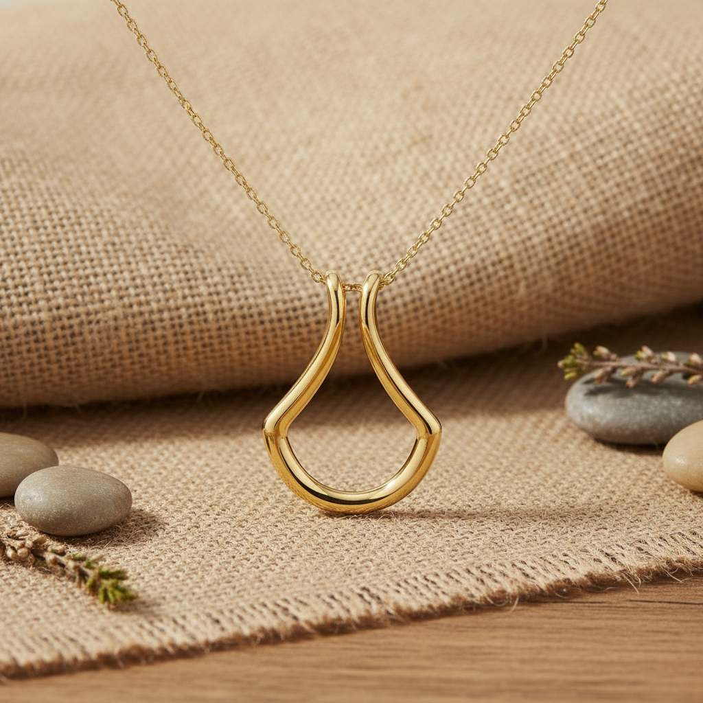 18K Gold Plated Ring Keeper Pendant Necklace - Vesta