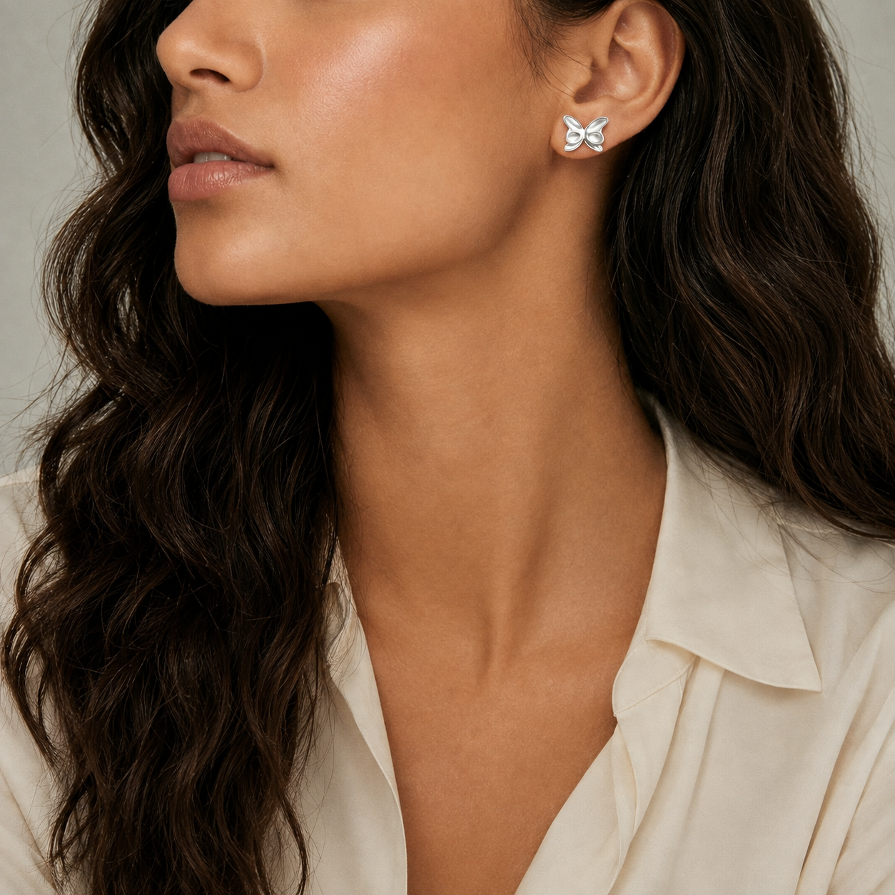 ETCHED BUTTERFLY STUDS