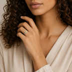 SCULPTED HEART HALO RING