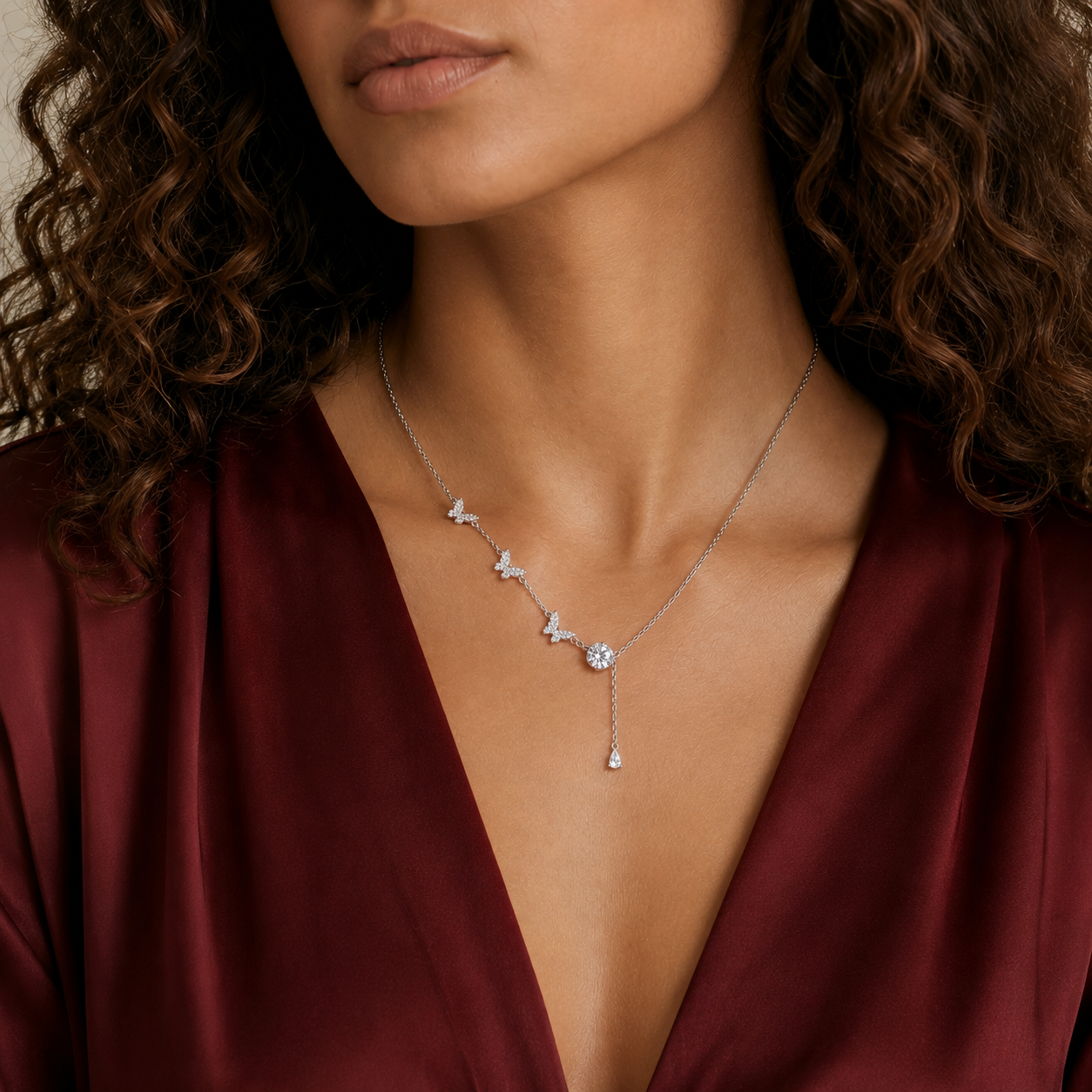BUTTERFLY TRAIL LARIAT NECKLACE